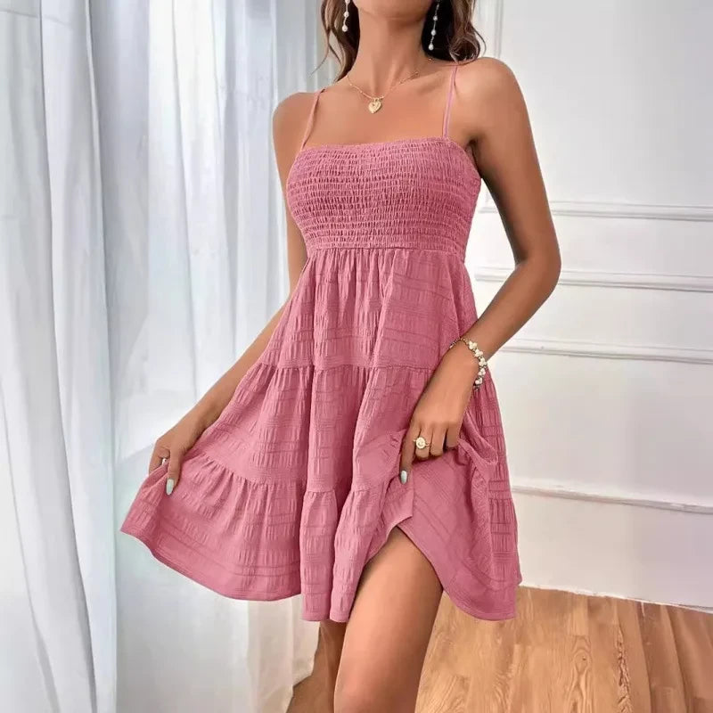 Smocked Bustier Mini Dress