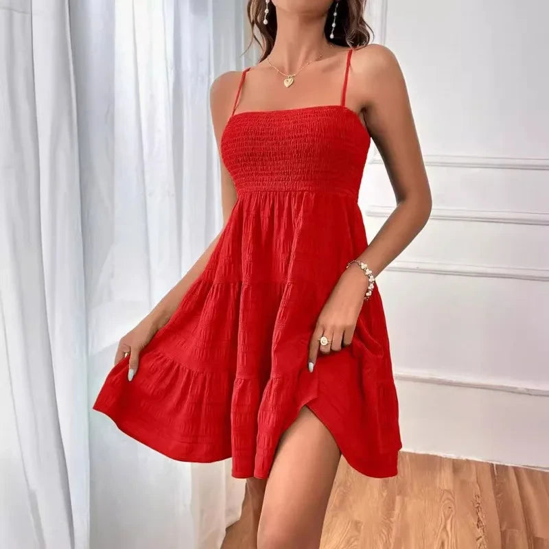 Smocked Bustier Mini Dress