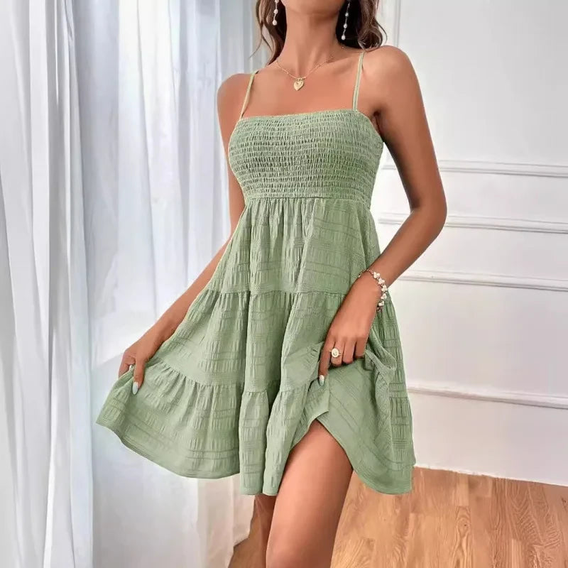 Smocked Bustier Mini Dress