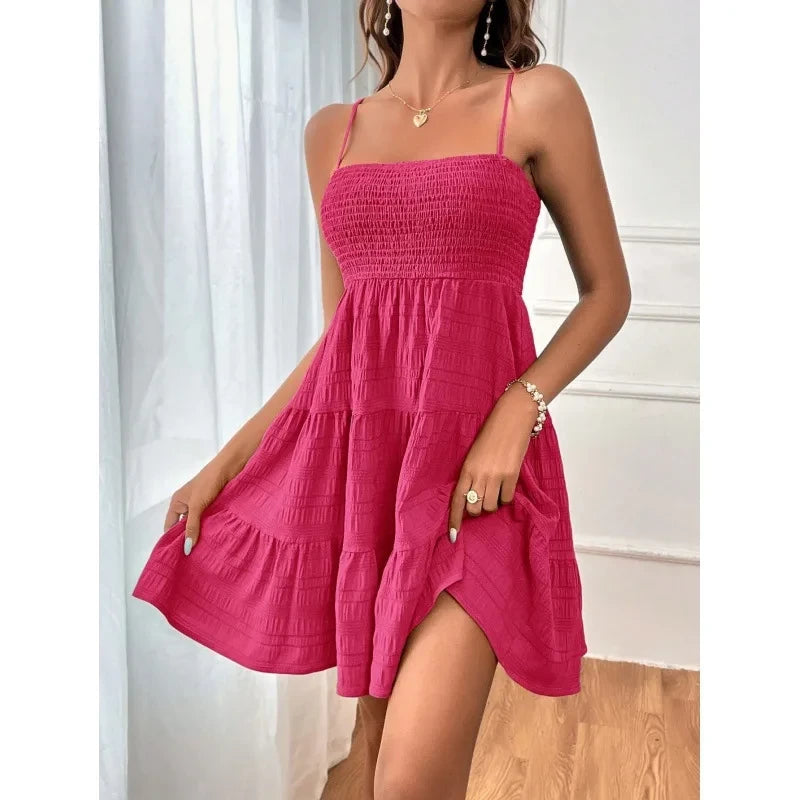 Smocked Bustier Mini Dress