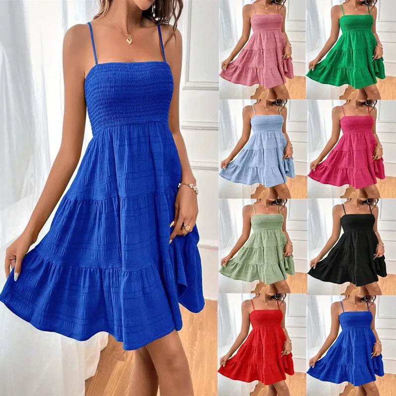 Smocked Bustier Mini Dress