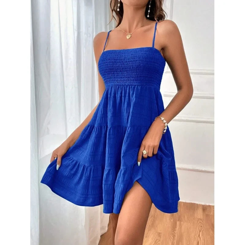 Smocked Bustier Mini Dress