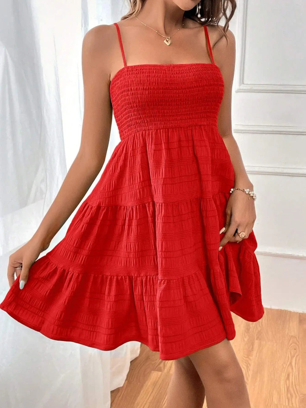 Smocked Bustier Mini Dress