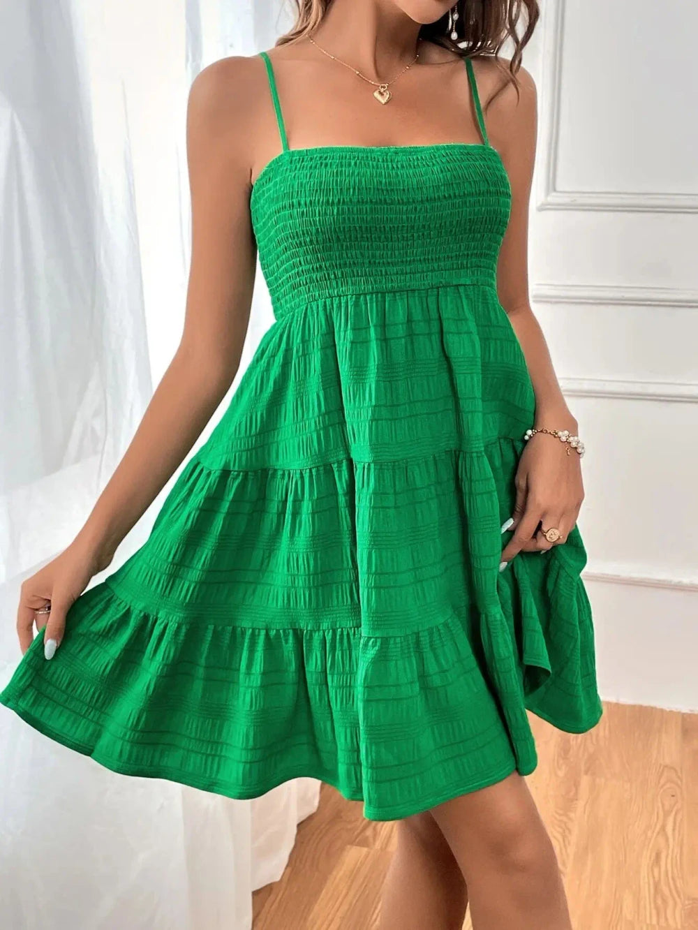 Smocked Bustier Mini Dress