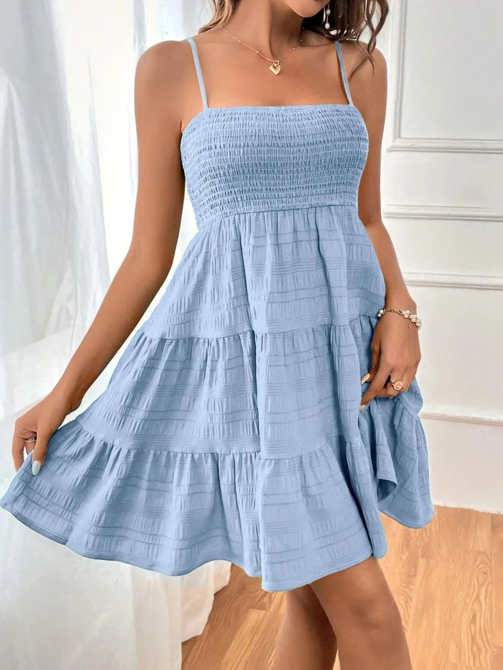 Smocked Bustier Mini Dress