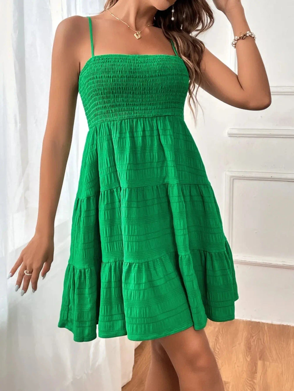 Smocked Bustier Mini Dress