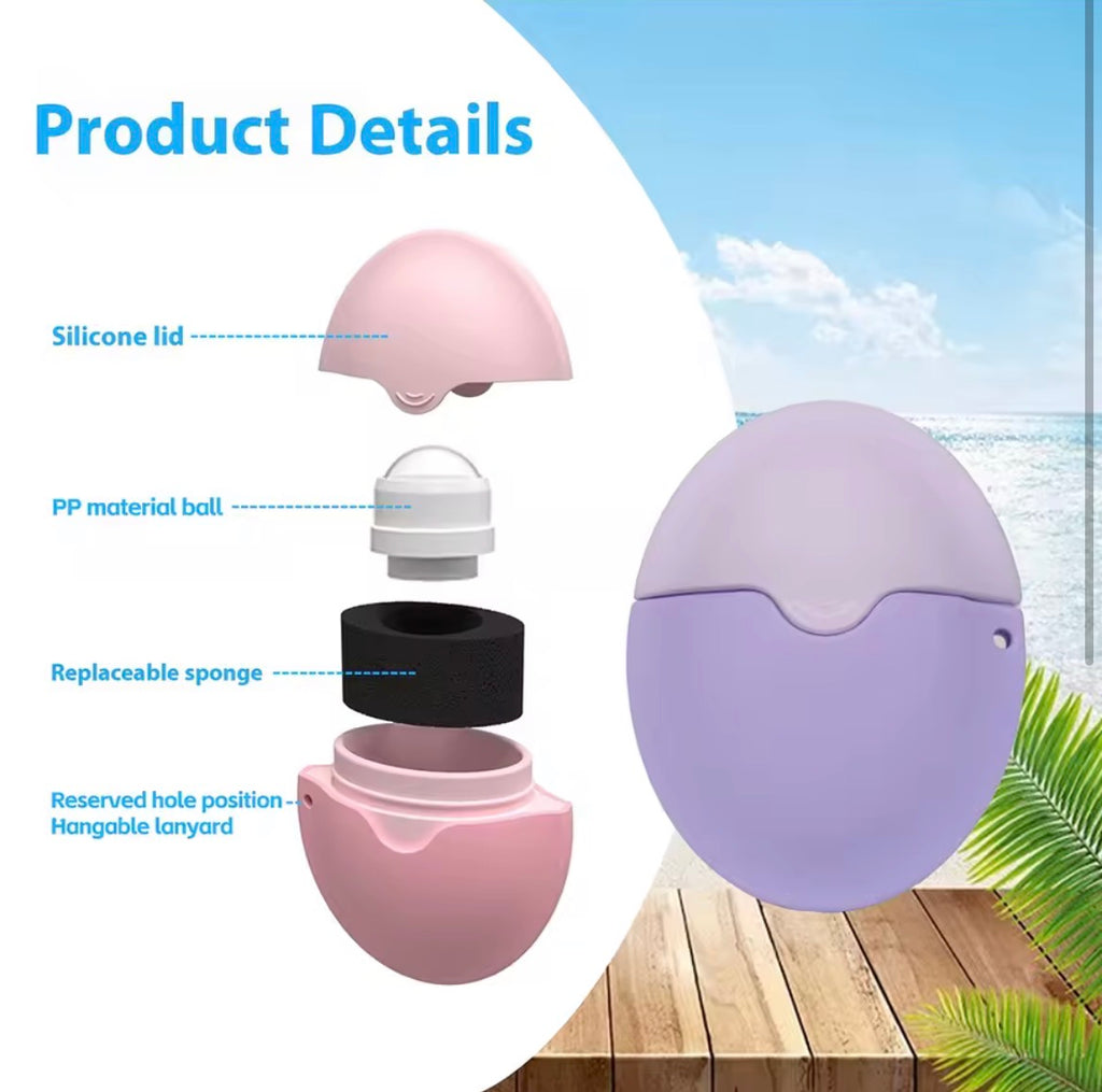 1PC New Silicone Suncream Roller Applicator Refillable Oval Isolation Lotion Cream Bottles